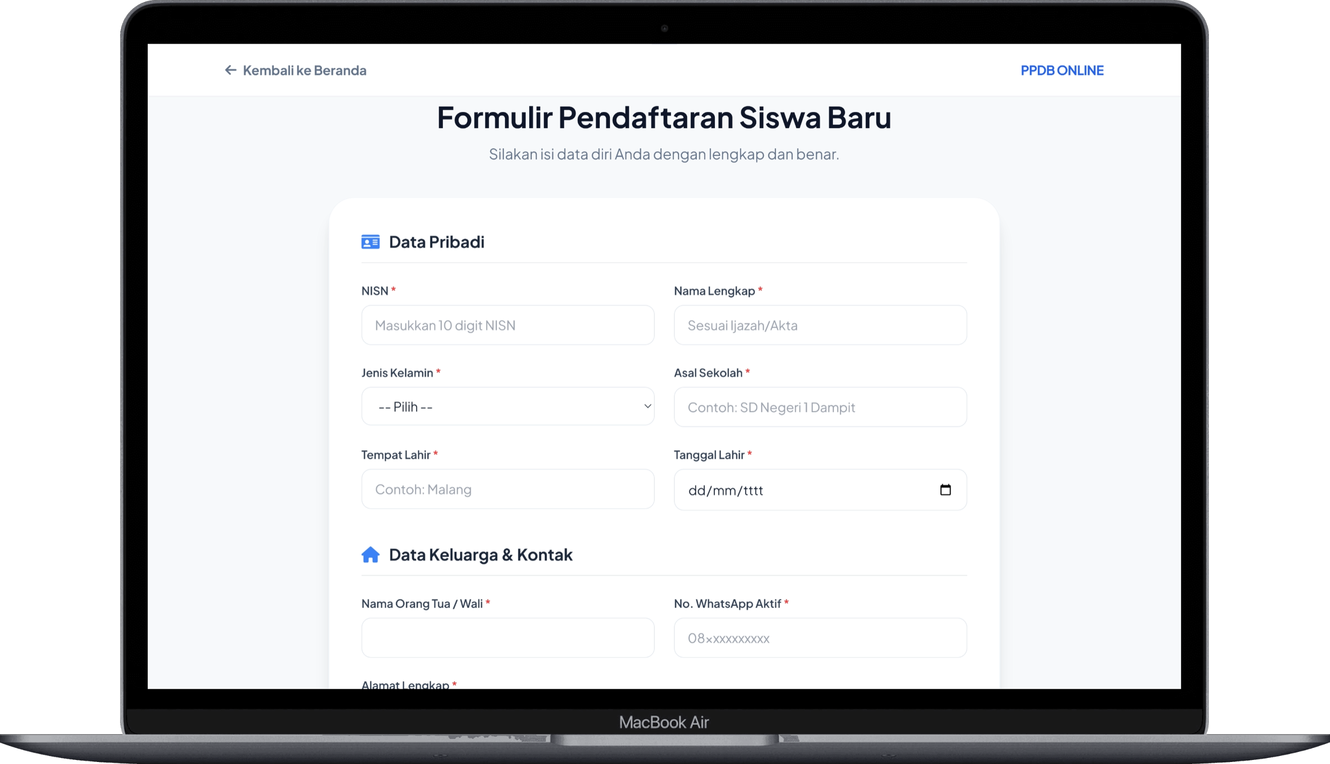 Website MTs Miftahul Ulum Dampit - Slide 1