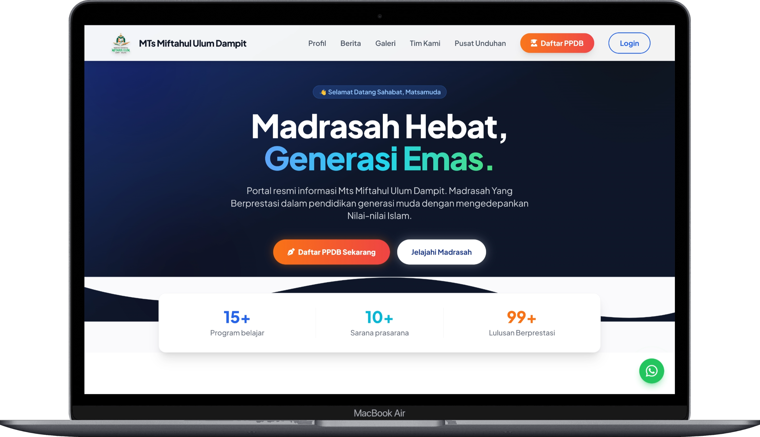 Website MTs Miftahul Ulum Dampit - Slide 3