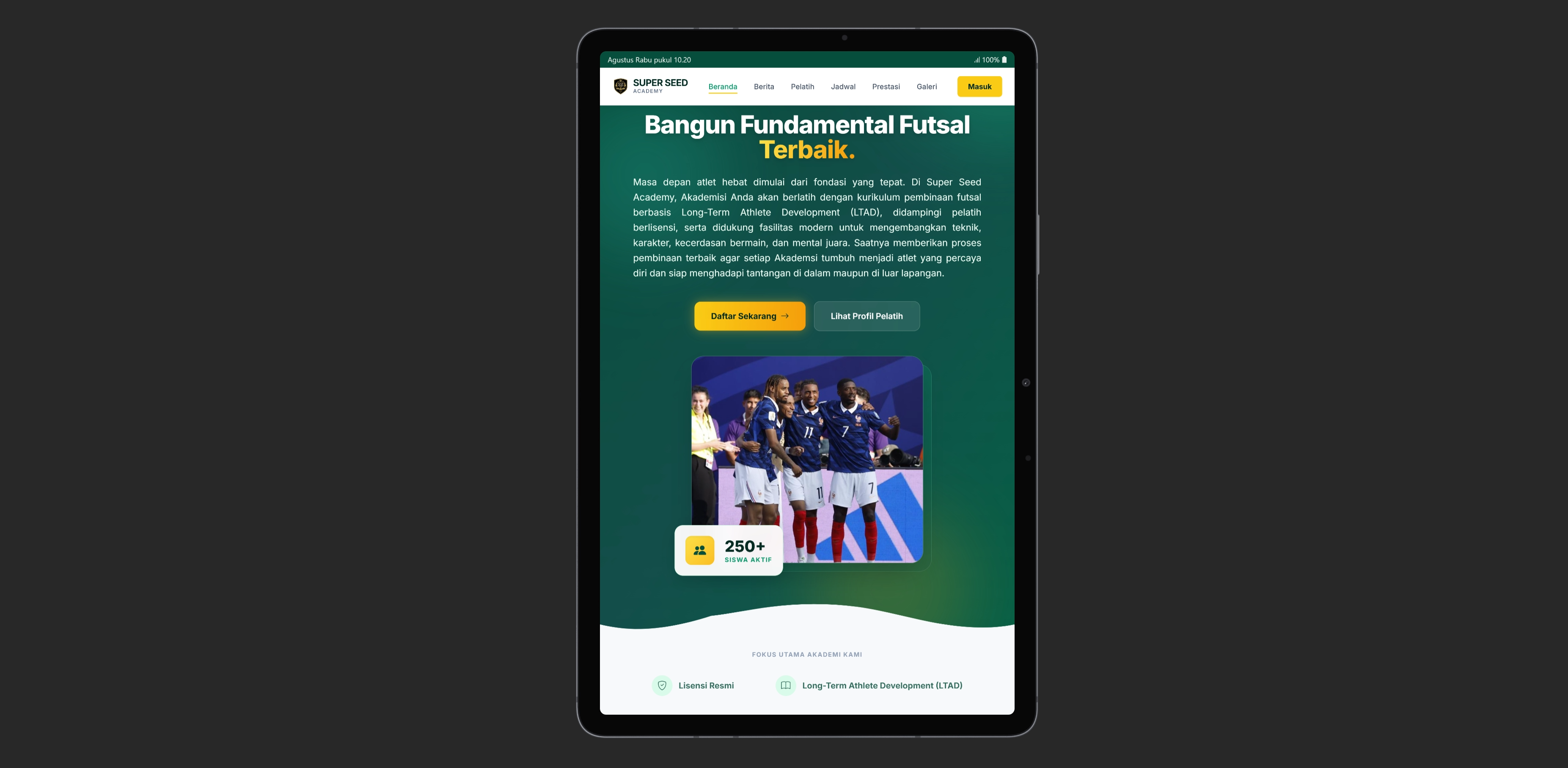 Website Company Profile & Sistem Akademik Sekolah Futsal