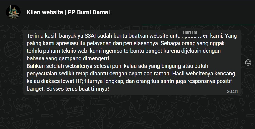 Testimoni Pesantren Bumi Damai