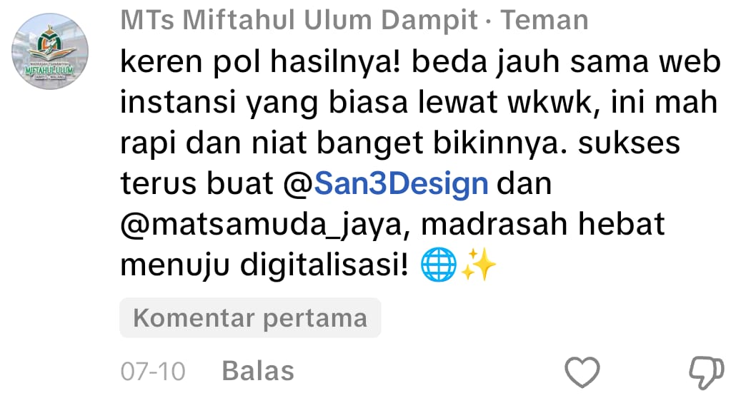 Testimoni MTs Miftahul ULum